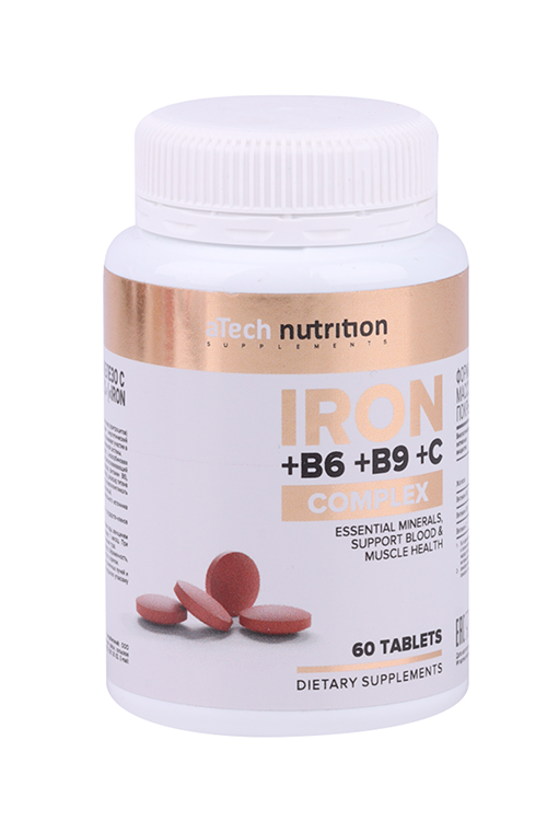 

Комплекс Железо+В6+В9 aTech Nutrition, 400 мг, 60 шт, таблетки покрытые пленочной оболочкой