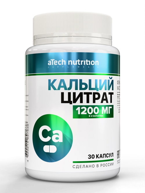Кальций цитрат aTech Nutrition, 720 мг, 30 шт, капсулы