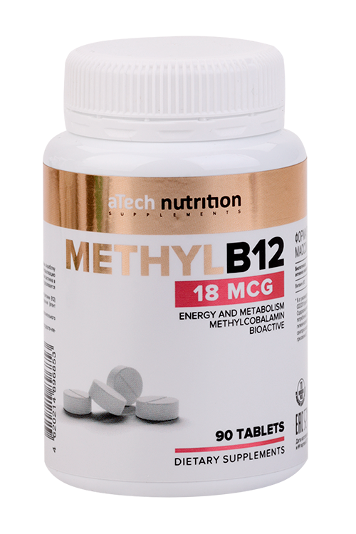 Метил В12 aTech Nutrition 250 мг 90 шт таблетки 4620214896853 408₽