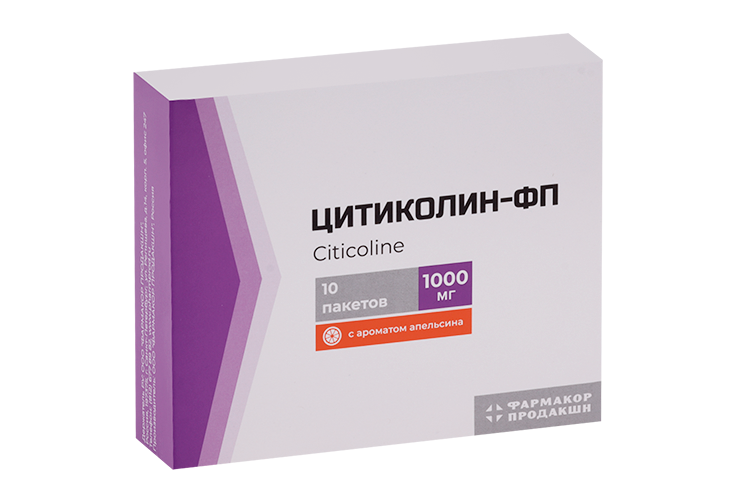 

Цитиколин-ФП 1000 мг, 4 г, 10 шт, порошок для приготовления раствора для приема внутрь с ароматом апельсина