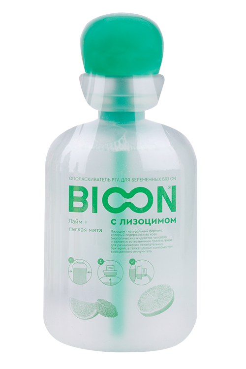 Ополаскиватель рта BIO ON дбеременных с лизоцимом лаймлегкая мята 480 мл 281₽