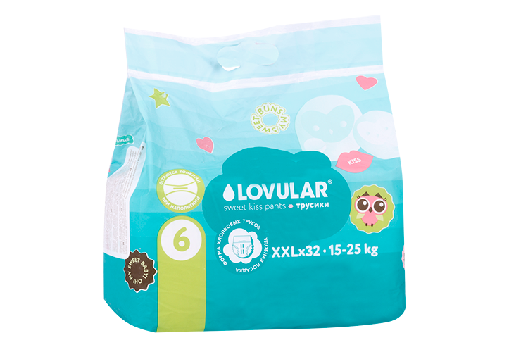 Подгузники-трусики Lovular Sweet Kiss р XXL (15-25 кг), 32 шт
