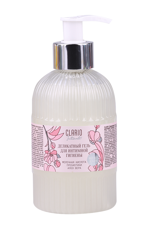 Гель Clario Деликатный д/интимной гигиены молоч кислота/пребиотики, 295 мл