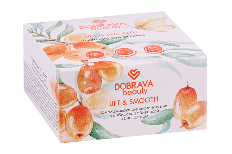 Лифтинг-патчи DOBRAVA beauty LIFT&SMOOTH омолаживающие гидрогелевые, 60 шт