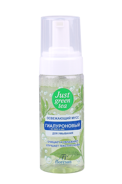Мусс Floresan Освежающий д/умывания Green tea Just, 150 мл