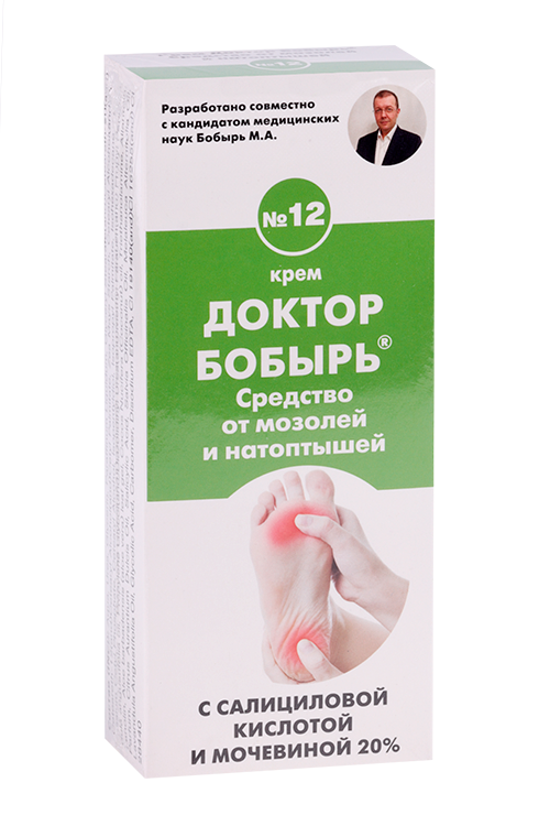 

Крем Доктор Бобырь №12 от мозолей и натоптышей д/ног, 50 мл
