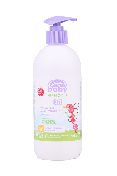Средство МЕЧТА BABY д/купания 3 в1 детское тутти-фрутти, 500 мл