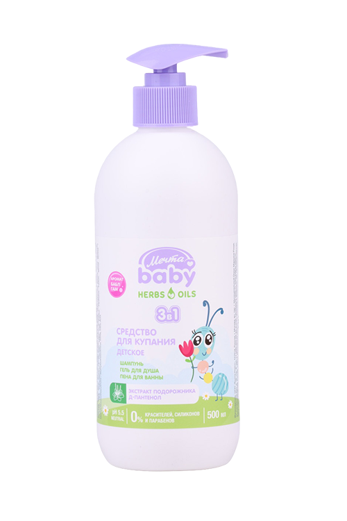 

Средство МЕЧТА BABY д/купания 3 в1 детское бабл гам, 500 мл