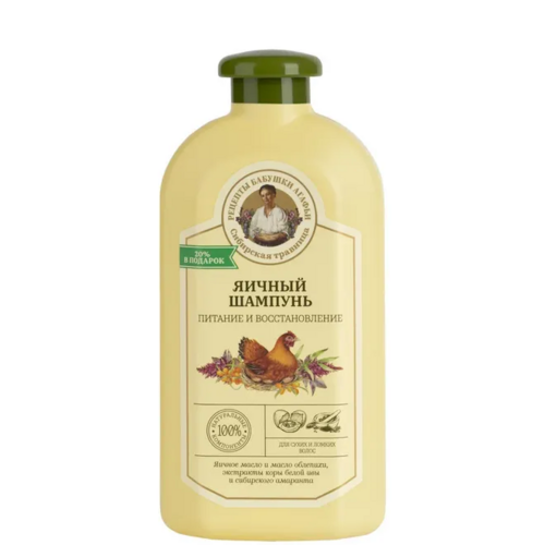 Шампунь Рецепты Бабушки Агафьи Питание и восстановление Яичный, 500 мл