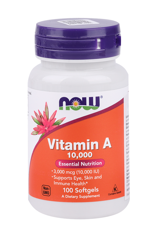 Витамин А 10000 МЕ NOW, 248 мг, 100 шт, капсулы
