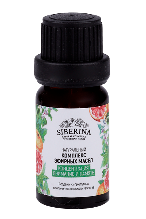 

Комплекс эфирных масел Siberina концентрация/внимание/память, 10 мл