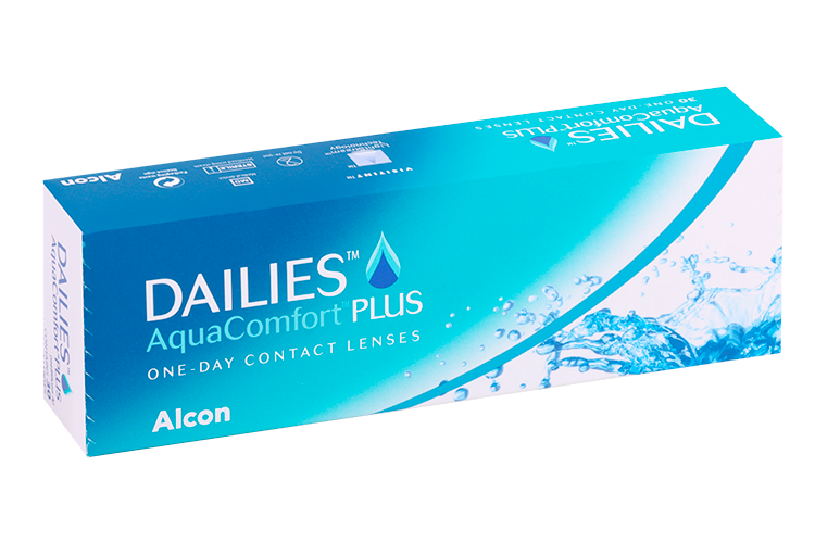 Линзы Alcon Dailies Aqua Comfort Plus контактные однодневные (диоптрия -0,75), 30 шт