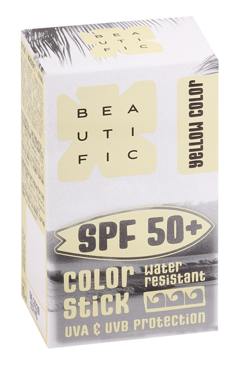 Стик BEAUTIFIC солнцезащитный SPF 50 жёлтый, 10 мл