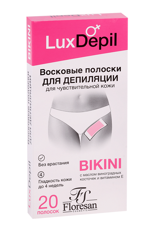 

Полоски восковые Floresan LUX Depil д/депиляции области бикини/подмышек, 20 шт