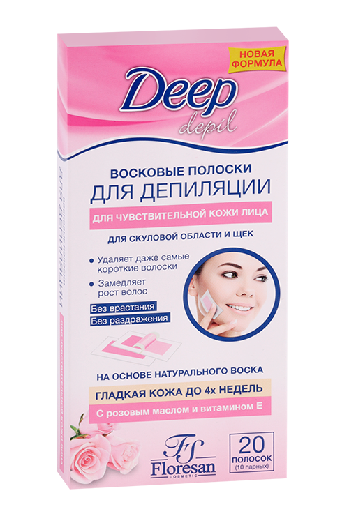 Полоски восковые Floresan Deep depil ддепил дчувствит кожи лица скуловой областищек 20 шт 91₽