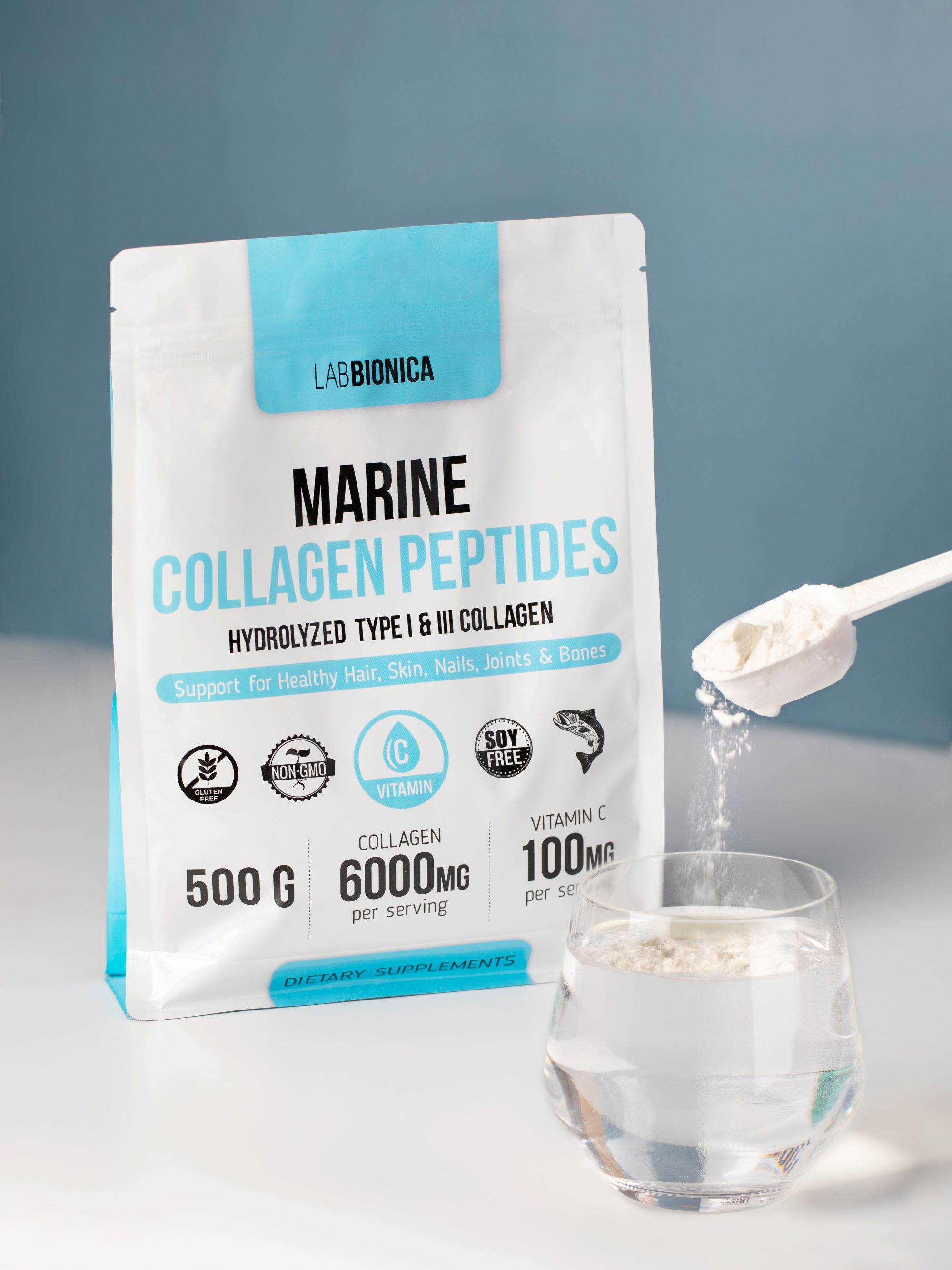 Комплексная пищевая добавка LABBIONICA Коллаген морской с витамином С 6000 mg