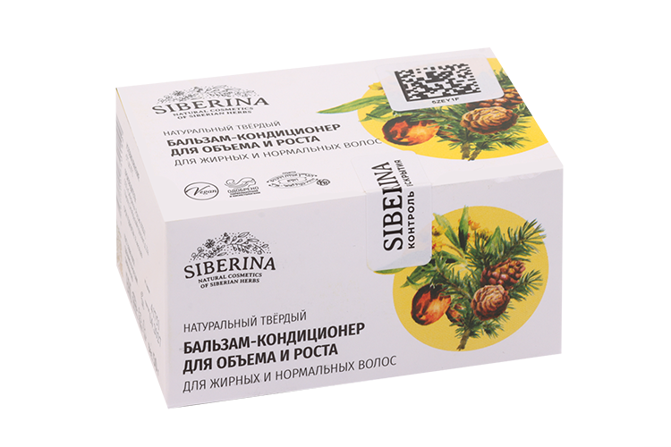 Бальзам-кондиционер Siberina Для объема и роста д/жирных и нормал волос тверд, 50 г