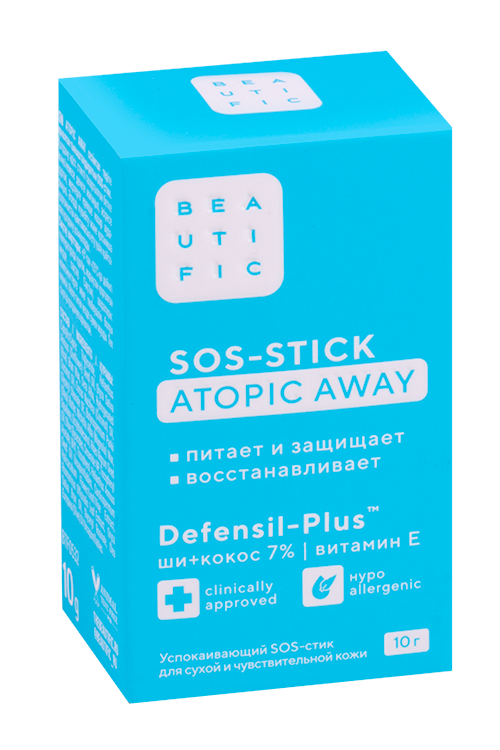

SOS-стик BEAUTIFIC ATOPIС AWAY увлаж д/сухой и чув кожи, 10 г