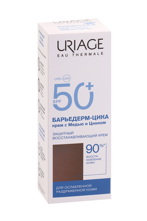 Цика-Крем Uriage Барьедерм SPF50+ с медью и цинком, 40 мл