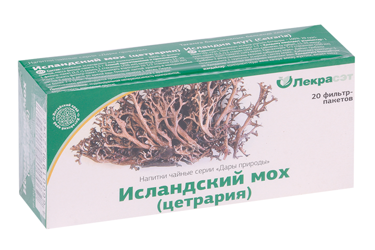 Напиток чайный Дары природы Мох исландский, 1,5 г, 20 шт, фильтр-пакет