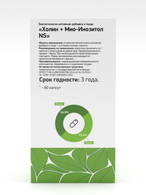 Холин+мио-инозитол Naturalsupp, 60 шт, капсулы