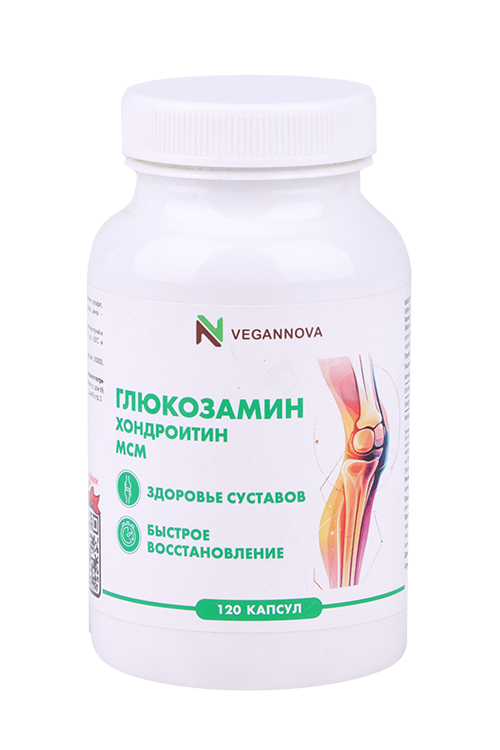 

Глюкозамин Хондроитин МСМ VeganNova, 120 шт, капсулы