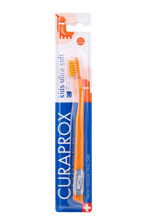 З/щетка Curaprox kids ultra soft 5500 щетинок от 4 до 12 лет оранжевый