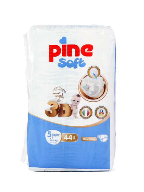 Подгузники Pine Soft 3D Junior детские 5 (11-18 кг), 44 шт