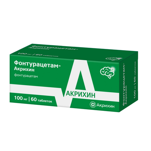 Фонтурацетам-Акрихин 100 мг, 60 шт, таблетки