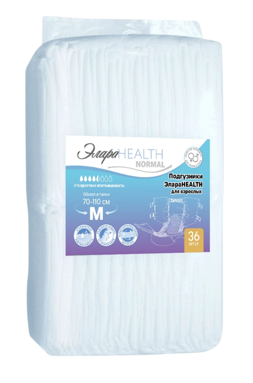 Подгузники ЭлараHealth normal д/взрослых M, 36 шт