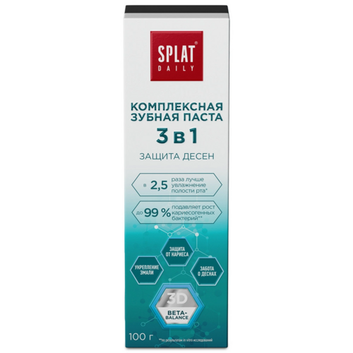

З/паста Splat Daily комплексная Защита десен 3в1, 100 г