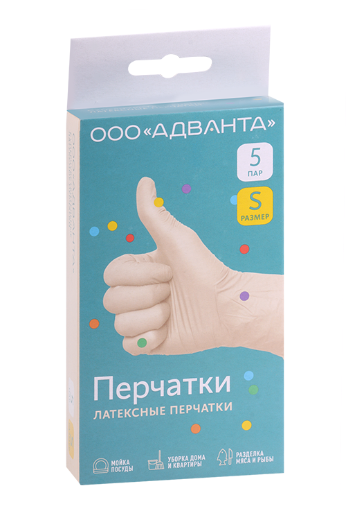 Перчатки АДВАНТА смотрлатекснестернеопудрсуперчувств р S 5 шт 81₽