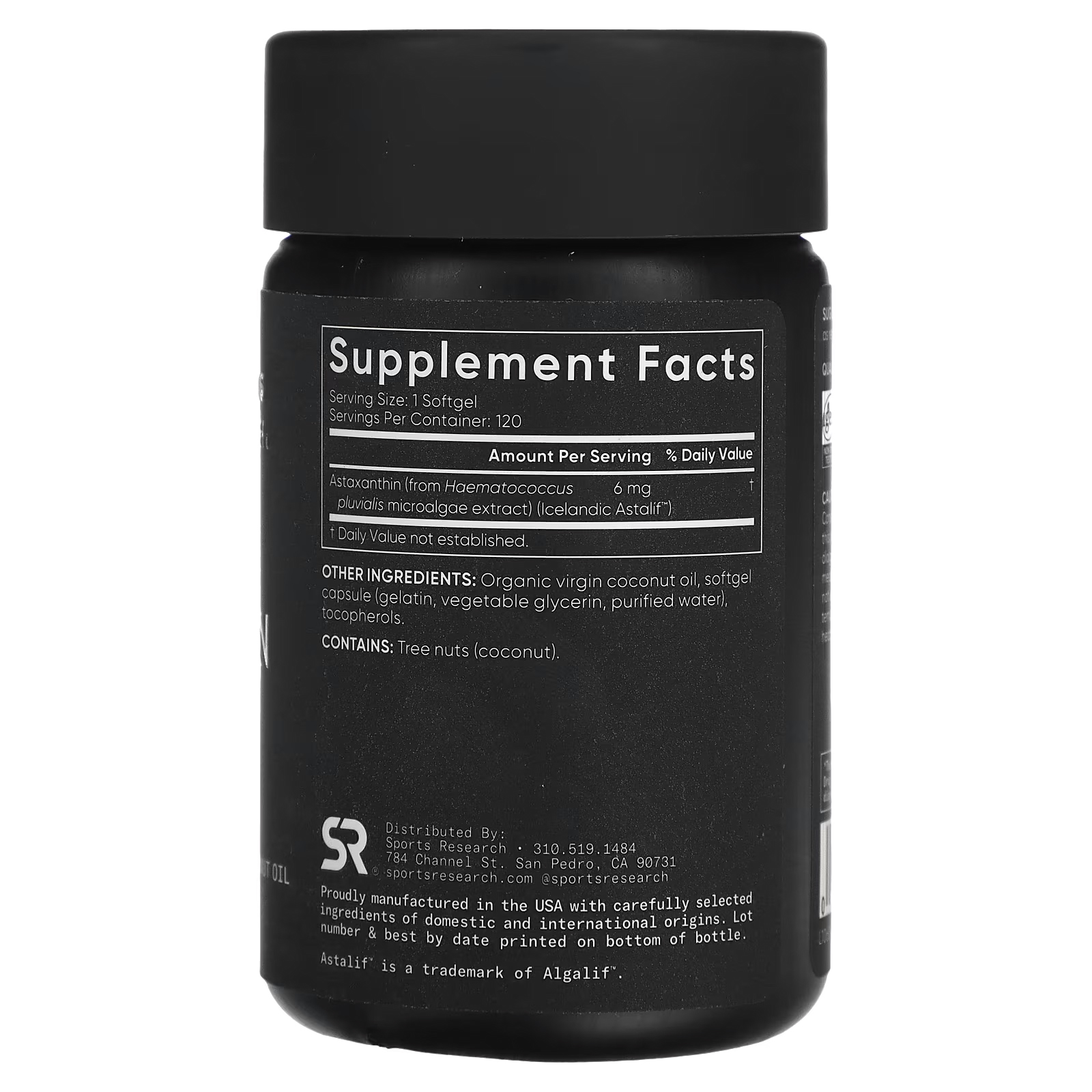 Астаксантин 6 мг, FG257 Sports Research, 120 капсул