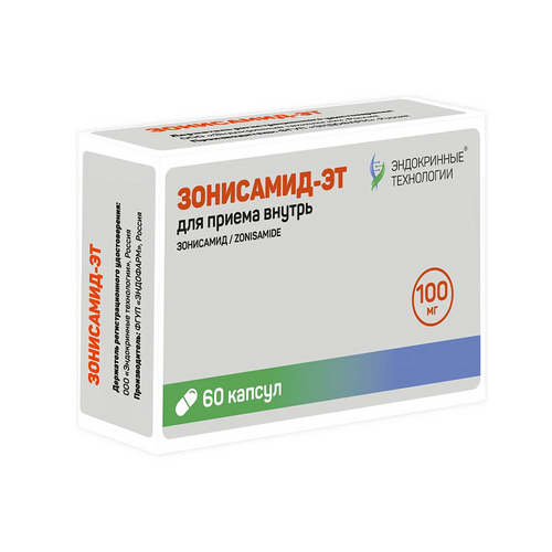 Зонисамид-ЭТ, 100 мг, 60 шт, капсулы