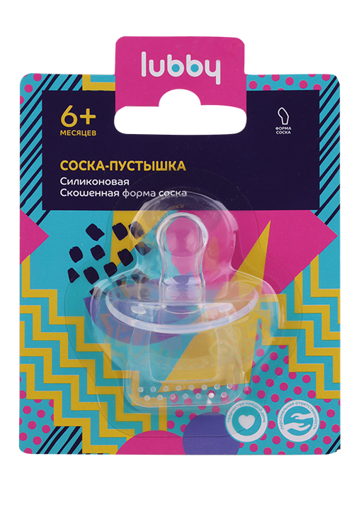 Соска-пустышка Luddy силикон мягкая скош сосок (с 6 мес)