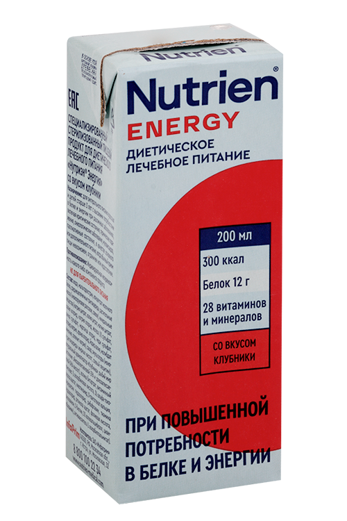 Питание Nutrien Energy диетическое лечебное вкус клубники, 200 мл
