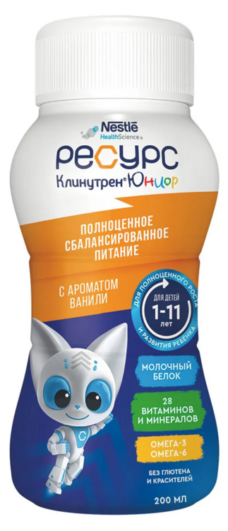 Смесь Nestle Ресурс Клинутрен Юниор ваниль 200 мл 200₽