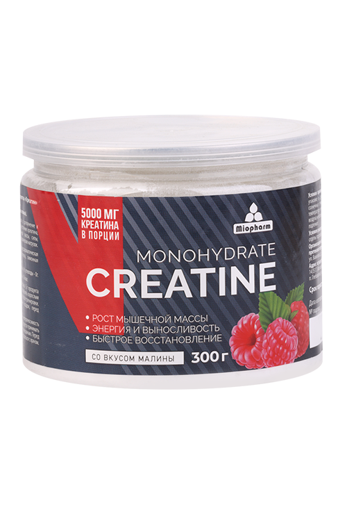 Креатин моногидрат Миофарм банка, 300 г, концентрат для внутреннего применения малина