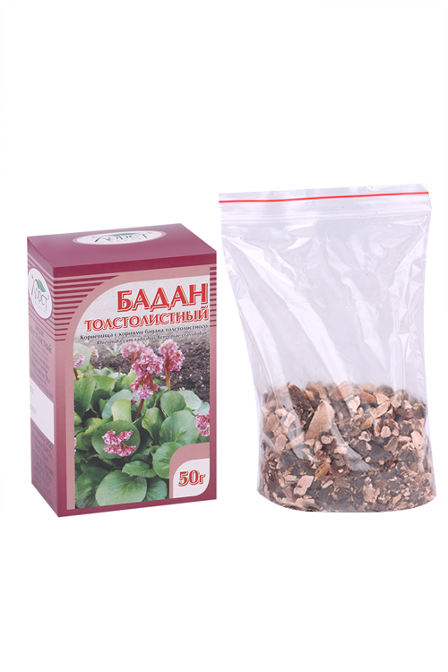 Бадан толстолистный корневища, 50 г, сырье растительное (прод)