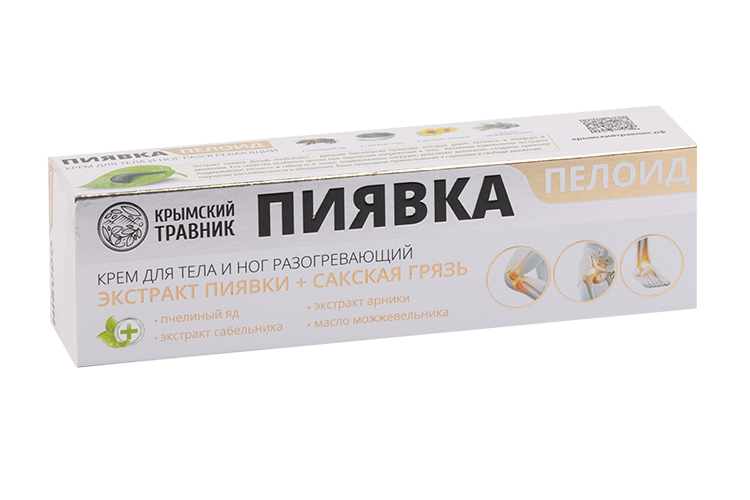 Крем Крымский травник Пелоид пиявка разогревающий д/тела/ног, 100 мл, (4660527870157)