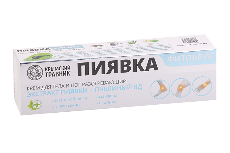 Крем Крымский травник Фитоапис пиявка разогревающий д/тела/ног, 100 мл, (4660527870164)