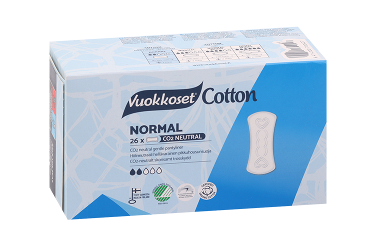 Прокладки Vuokkoset Cotton Normal гигиенич ежедн б/крылышек, 26 шт