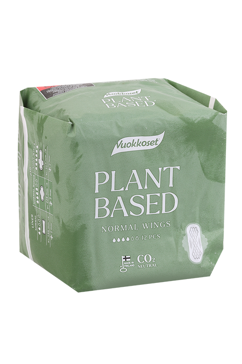 Прокладки Vuokkoset Plant Based Normal Wings гигиенические с крылышками, 12 шт