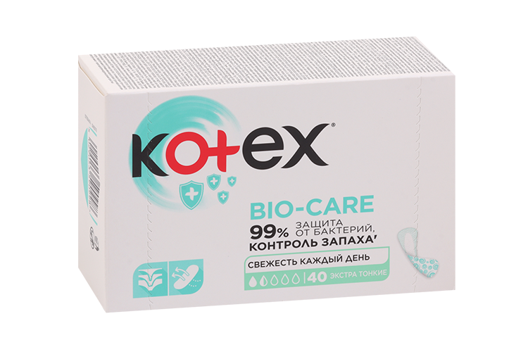 

Прокладки Kotex Bio-care ежедневные экстра тонкие, 40 шт