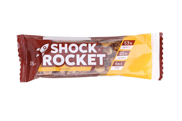 Батончик SHOCK ROCKET орехово-злаковый арахис, 35 г