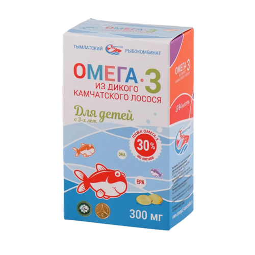 Омега-3 Salmoniсa из дикого камчатского лосося д/детей (с 3 лет), 300 мг, 84 шт, капсулы желатиновые мягкие