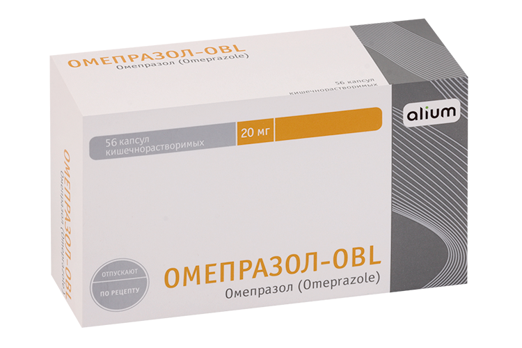 Омепразол-OBL 20 мг, 56 шт, капсулы кишечнорастворимые
