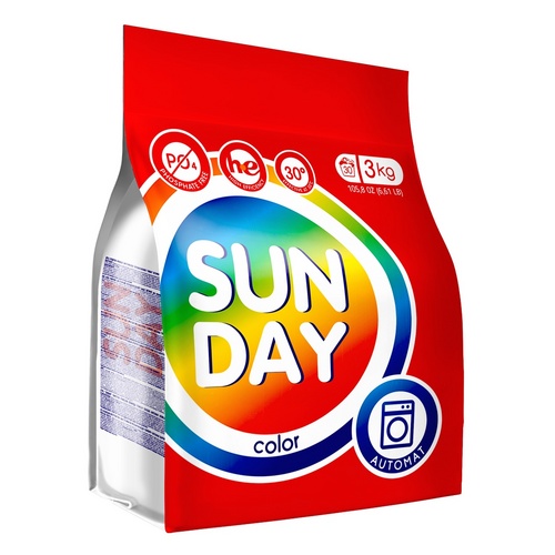 Порошок Sunday стиральный д/цветного автомат 3 кг