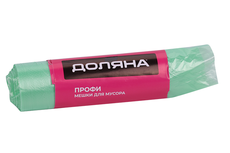 Мешки д/мусора Профи ПНД 60 л толщина 10 мкм 20 шт цвет зеленый