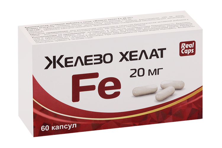 Железо хелат RealCaps, 60 шт, капсулы